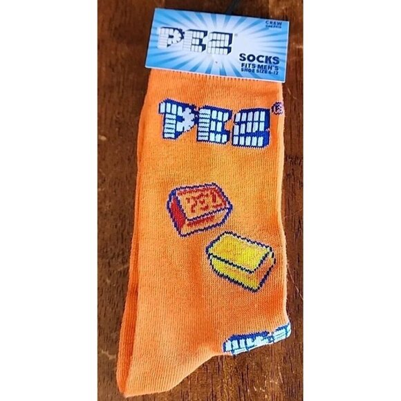 Pez Print Novelty Crew Socks - Men’s Size 6-12 - Picture 1 of 4